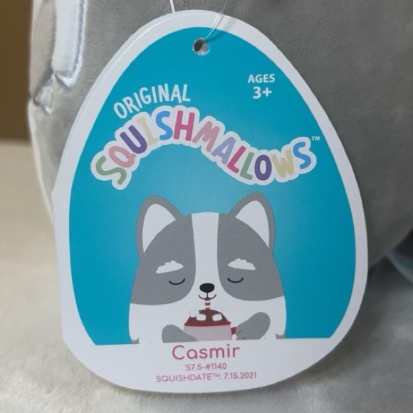 Squishmallows 🦴☕️ Casmir the Husky with Hot Cocoa Gray Plush - Picture 3 of 3